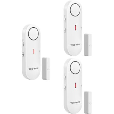 TechRise Door Window Alarm Sensor, 2-in-1 Alarm & Chime, Mini Door Sensor for Home Security, 3-level Volume Control, Shed Door Sensor for Child Security, House Shop Safety, 3 PCS TechRise Door Window Alarm Sensor, 2-in-1 Alarm & Chime, Mini Door Sensor for Home Security, 3-level Volume Control, Shed Door Sensor for Child Security, House Shop Safety, 3 PCS