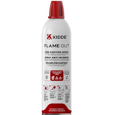 Kidde Flame Out Fire Fighting Spray 500ml Multi-Purpose Fire Extinguisher for Homes, Kitchens, Caravans and Camping Extinguishes Common Household Fires Fast Kidde Flame Out Fire Fighting Spray 500ml Multi-Purpose Fire Extinguisher for Homes, Kitchens, Caravans and Camping Extinguishes Common Household Fires Fast