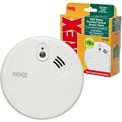 iXium New Kidde FireX KF20 Mains Powered Optical Smoke Alarm Fire Detector with 9V Battery Backup iXium New Kidde FireX KF20 Mains Powered Optical Smoke Alarm Fire Detector with 9V Battery Backup