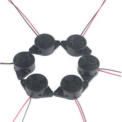 Taikuwu 6Pcs Active Buzzer 3-24V DC, 95dB Piezo Alarm Sounder for Arduino, Automotive Electronics, DIY Projects Taikuwu 6Pcs Active Buzzer 3-24V DC, 95dB Piezo Alarm Sounder for Arduino, Automotive Electronics, DIY Projects