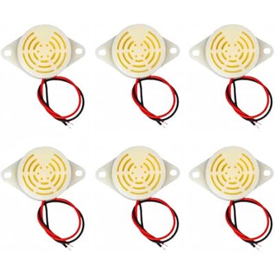 Taikuwu 6Pcs Active Buzzer 3-24V DC, 95dB Piezo Alarm Sounder for Arduino, Automotive Electronics, DIY Projects (White) Taikuwu 6Pcs Active Buzzer 3-24V DC, 95dB Piezo Alarm Sounder for Arduino, Automotive Electronics, DIY Projects (White)