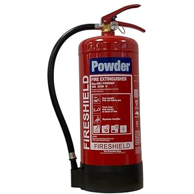 FireShield 6kg Dry Powder Fire Extinguisher ABC FireShield 6kg Dry Powder Fire Extinguisher ABC