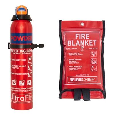 Ultrafire Fire Safety UltraFire Extinguisher & Blanket Fire Safety Kit – 600g Dry Powder Extinguisher & 1x1m Soft Shell Fire Blanket Ultrafire Fire Safety UltraFire Extinguisher & Blanket Fire Safety Kit – 600g Dry Powder Extinguisher & 1x1m Soft Shell Fire Blanket
