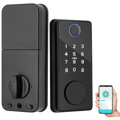 XENOCAM Smart Lock Fingerprint Door Lock 5-in-1 Keyless Entry Door Lock Smart Door Lock with App Control, Electronic Deadbolt Biometric Locks for Front Door with Touchscreen Keypad, XX01 XENOCAM Smart Lock Fingerprint Door Lock 5-in-1 Keyless Entry Door Lock Smart Door Lock with App Control, Electronic Deadbolt Biometric Locks for Front Door with Touchscreen Keypad, XX01