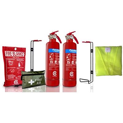 FSS UK Gas Safe Engineers FIRE Safety Pack Full. 2 X 1 KG ABC Dry Powder Portable Fire Extinguisher (BSi KITEMARKED) + 1ST AID KIT + HI VIZ Reflective Vest + 1 M X 1 M Fire Blanket FSS UK Gas Safe Engineers FIRE Safety Pack Full. 2 X 1 KG ABC Dry Powder Portable Fire Extinguisher (BSi KITEMARKED) + 1ST AID KIT + HI VIZ Reflective Vest + 1 M X 1 M Fire Blanket