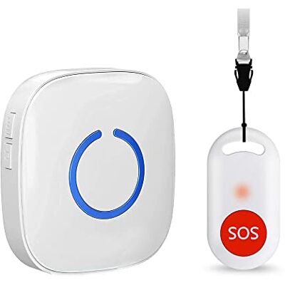 通用 Caregiver Pager Wireless Call Button Nurse Alert System Help Button for Home/Elderly/Patient/Disabled Attention Pager 500+ Feet 1 Plug in Receiver 1 Waterproof Transmitter 通用 Caregiver Pager Wireless Call Button Nurse Alert System Help Button for Home/Elderly/Patient/Disabled Attention Pager 500+ Feet 1 Plug in Receiver 1 Waterproof Transmitter