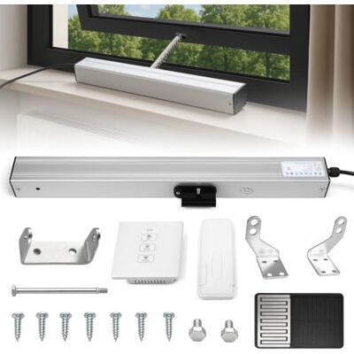 WUDLEP Automatic Window Actuator, 400mm Electric Window Opener with Remote Wireless Rain Sensor Chain Window Opener for Skylights, Greenhouses and Roof Vents, Smart Automatic Ventilation Control WUDLEP Automatic Window Actuator, 400mm Electric Window Opener with Remote Wireless Rain Sensor Chain Window Opener for Skylights, Greenhouses and Roof Vents, Smart Automatic Ventilation Control