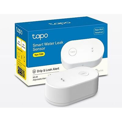 Tapo T300 Smart Water Leak Detector, Water Leak Sensor, Drip Leak Alert, Instant Notifications, 90dB Alarm, Waterproof, Hub Required,Battery Included,Flexible Placement,Visible Alarm with Lights Tapo T300 Smart Water Leak Detector, Water Leak Sensor, Drip Leak Alert, Instant Notifications, 90dB Alarm, Waterproof, Hub Required,Battery Included,Flexible Placement,Visible Alarm with Lights