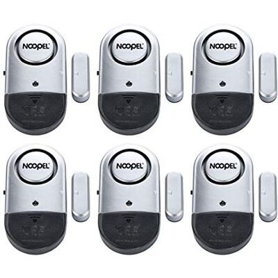 Noopel Door Alarms When Opened, 6 Pack Window Alarm for Home Security, 120db Magnetic Burglar Sensors for House, Shop, Office, Garage Noopel Door Alarms When Opened, 6 Pack Window Alarm for Home Security, 120db Magnetic Burglar Sensors for House, Shop, Office, Garage