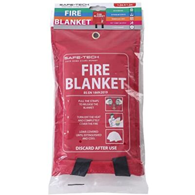 SAFE TECH Fire Blanket Emergency Extinguisher Heat Insulation 1.2mx 1.2m SAFE TECH Fire Blanket Emergency Extinguisher Heat Insulation 1.2mx 1.2m