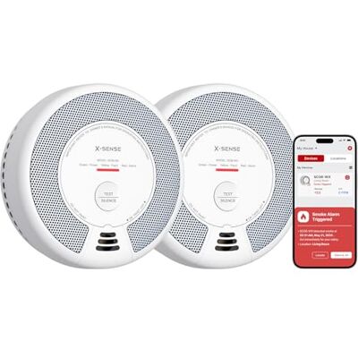X-Sense Wi-Fi Smoke and Carbon Monoxide Alarm, App Control, SC06-WX, 2-Pack X-Sense Wi-Fi Smoke and Carbon Monoxide Alarm, App Control, SC06-WX, 2-Pack