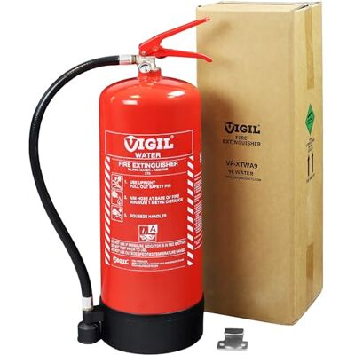 Vigil Water Fire Extinguisher 9L with Additive 27A Rating Versatile & Reliable Fire Extinguisher for Shops, Offices, Schools & More 5-Year Warranty Vigil Water Fire Extinguisher 9L with Additive 27A Rating Versatile & Reliable Fire Extinguisher for Shops, Offices, Schools & More 5-Year Warranty