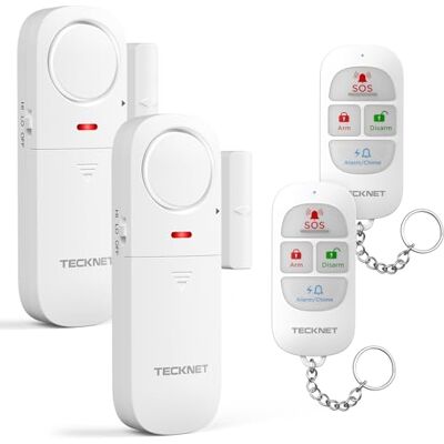 TeckNet Online Door Alarm Sensor 2 Packs With Remote Control, Window Alarms for Security, 4 Modes, Adjustable Volume, Wireless Magnetic Door Sensor Burglar Alarm Systems for Your Home Security Systems TeckNet Online Door Alarm Sensor 2 Packs With Remote Control, Window Alarms for Security, 4 Modes, Adjustable Volume, Wireless Magnetic Door Sensor Burglar Alarm Systems for Your Home Security Systems