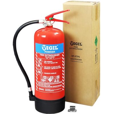 Vigil Dry Powder Fire Extinguisher 6kg ABC Fire Extinguisher with Bracket Vigil Dry Powder Fire Extinguisher 6kg ABC Fire Extinguisher with Bracket