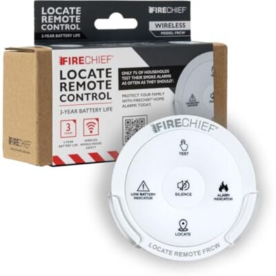 Firechief Alarm Remote Locate Remote Control for Wireless Interlink Heat, Smoke and Carbon Monoxide Alarm Real Time Alerts & Control Easily Test Heat, CO, and Smoke Alarms For Home Firechief Alarm Remote Locate Remote Control for Wireless Interlink Heat, Smoke and Carbon Monoxide Alarm Real Time Alerts & Control Easily Test Heat, CO, and Smoke Alarms For Home