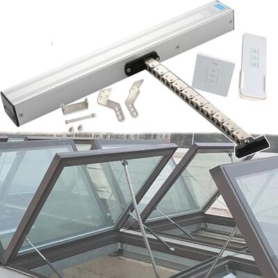 LLOZoo 24V Electric Window Opener Actuator, Maximum Load 400N, Stroke 300mm -1000mm, Double Chain/Low Noise, with Remote Control + Switch, for Roof Windows, Greenhouses,400mm LLOZoo 24V Electric Window Opener Actuator, Maximum Load 400N, Stroke 300mm -1000mm, Double Chain/Low Noise, with Remote Control + Switch, for Roof Windows, Greenhouses,400mm