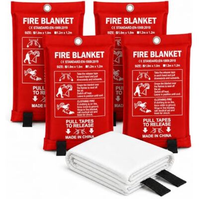 Yikuneng Fire Blanket 4 Pack, Fiberglass Safety Blanket for Home Kitchen Office CE Certified Emergency Fire Blankets Reusable Wall Mount for Restaurant Mall Commercial Full Coverage Yikuneng Fire Blanket 4 Pack, Fiberglass Safety Blanket for Home Kitchen Office CE Certified Emergency Fire Blankets Reusable Wall Mount for Restaurant Mall Commercial Full Coverage