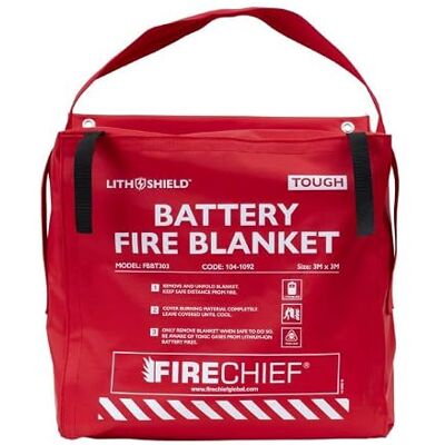 Firechief LithShield Tough Battery Fire Blanket 3 x 3m (FBBT303) DIN 91489 Approved Withstands Up to 1300°C Lightweight & Easy to Use Reduces Toxic Fumes 5-Year Warranty Firechief LithShield Tough Battery Fire Blanket 3 x 3m (FBBT303) DIN 91489 Approved Withstands Up to 1300°C Lightweight & Easy to Use Reduces Toxic Fumes 5-Year Warranty