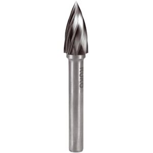 Ruko Tungsten Carbide Rotary Burr with Aluminium Teething, G Tree (SPG) Shape, Bright Finish, 6.0 mm Diameter, 58 mm Length, R116025A Ruko Tungsten Carbide Rotary Burr with Aluminium Teething, G Tree (SPG) Shape, Bright Finish, 6.0 mm Diameter, 58 mm Length, R116025A
