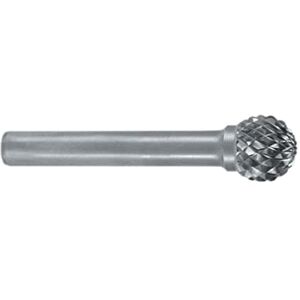 Ruko Tungsten Carbide Rotary Burr with Cross Teething, D Ball Type (KUD) Shape, Bright Finish, 8.0 mm Diameter, 47 mm Length, R116042 Ruko Tungsten Carbide Rotary Burr with Cross Teething, D Ball Type (KUD) Shape, Bright Finish, 8.0 mm Diameter, 47 mm Length, R116042