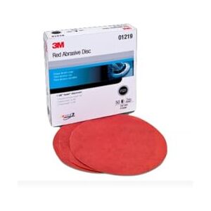 3M Hookit Red Abrasive Sanding Discs, 01219, No Hole, 6 in, 320+ Grade, Pack of 50 Discs, for Auto Sanding, Primer Sanding, E-Coat Sanding 3M Hookit Red Abrasive Sanding Discs, 01219, No Hole, 6 in, 320+ Grade, Pack of 50 Discs, for Auto Sanding, Primer Sanding, E-Coat Sanding