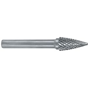 Ruko Tungsten Carbide Rotary Burr with Cross Teething, G Tree (SPG) Shape, Bright Finish, 3.0 mm Diameter, 38 mm Length, R116049 Ruko Tungsten Carbide Rotary Burr with Cross Teething, G Tree (SPG) Shape, Bright Finish, 3.0 mm Diameter, 38 mm Length, R116049