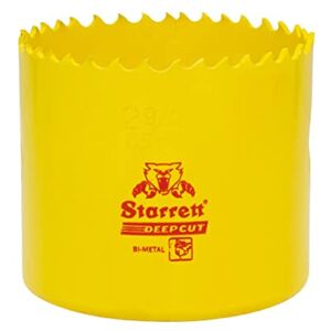 Starrett Deep Cut Hole Saw DCH0296 Heavy Duty Bi-Metal with Extra Cobalt HSS Teeth For Metals Wood Cast Iron Fibreglass Plastic Materials 65mm Starrett Deep Cut Hole Saw DCH0296 Heavy Duty Bi-Metal with Extra Cobalt HSS Teeth For Metals Wood Cast Iron Fibreglass Plastic Materials 65mm