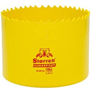 Starrett Deep Cut Hole Saw DCH0300 Heavy Duty Bi-Metal with Extra Cobalt HSS Teeth For Metals Wood Cast Iron Fibreglass Plastic Materials 76mm Starrett Deep Cut Hole Saw DCH0300 Heavy Duty Bi-Metal with Extra Cobalt HSS Teeth For Metals Wood Cast Iron Fibreglass Plastic Materials 76mm