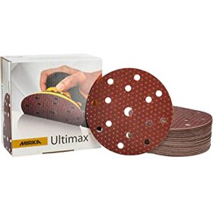Mirka Ultimax sanding paper Ø 150mm Grip 15-hole / grit P120 / 50 pcs / For 150mm eccentric and sanding machines / Sanding of soft and hard wood, mineral materials, hard old varnish / UC61105012 Mirka Ultimax sanding paper Ø 150mm Grip 15-hole / grit P120 / 50 pcs / For 150mm eccentric and sanding machines / Sanding of soft and hard wood, mineral materials, hard old varnish / UC61105012