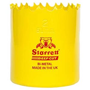 Starrett Deep Cut Hole Saw DCH0114 Heavy Duty Bi-Metal with Extra Cobalt HSS Teeth For Metals Wood Cast Iron Fibreglass Plastic Materials 32mm Starrett Deep Cut Hole Saw DCH0114 Heavy Duty Bi-Metal with Extra Cobalt HSS Teeth For Metals Wood Cast Iron Fibreglass Plastic Materials 32mm