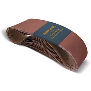POWERTEC 6 x 48 Inch Sanding Belts, 10PK, 60 Grit Aluminum Oxide Belt Sander Sanding Belt for Bench Belt Sander, Wood & Paint Sanding, Metal Polishing (110170V) POWERTEC 6 x 48 Inch Sanding Belts, 10PK, 60 Grit Aluminum Oxide Belt Sander Sanding Belt for Bench Belt Sander, Wood & Paint Sanding, Metal Polishing (110170V)