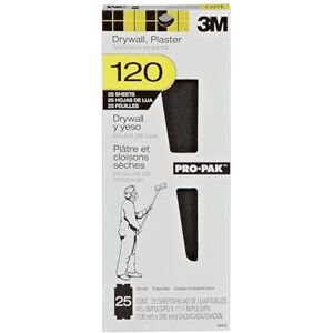3M Pro-Pak 99430 Drywall Sanding Sheet, 120C Grit, 4-1/5 by 11-1/4-in, Pack of 25 3M Pro-Pak 99430 Drywall Sanding Sheet, 120C Grit, 4-1/5 by 11-1/4-in, Pack of 25