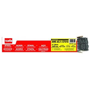 Telwin – Basic Package Steel AWS a5.1: E7018, Ø 2.5 x 350 mm, 2.5 kg, 1 Pack of 119 units Telwin – Basic Package Steel AWS a5.1: E7018, Ø 2.5 x 350 mm, 2.5 kg, 1 Pack of 119 units