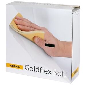 Mirka 2912707092 Goldflex Soft Sanding Sheet 115 x 125mm Grip P1000 Grit Grain: Aluminium Oxide Bonding: Resin Over Resin Backing: A-latex paper, PE foam Gold Pack contains 200 pieces Mirka 2912707092 Goldflex Soft Sanding Sheet 115 x 125mm Grip P1000 Grit Grain: Aluminium Oxide Bonding: Resin Over Resin Backing: A-latex paper, PE foam Gold Pack contains 200 pieces