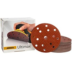 Mirka Ultimax Sanding Paper Ø 150mm Grip 15-hole/grit P240 / 50 pcs/For 150mm eccentric and sanding machines/Sanding of soft and hard wood, mineral materials, hard old varnish / UC61105025 Mirka Ultimax Sanding Paper Ø 150mm Grip 15-hole/grit P240 / 50 pcs/For 150mm eccentric and sanding machines/Sanding of soft and hard wood, mineral materials, hard old varnish / UC61105025