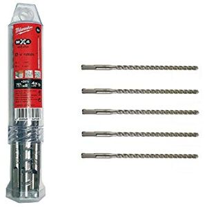 Milwaukee Pack of 5 SDS-Plus MX4 Drill bits 6 x 165 mm, Alloy Steel, Nickel, 6x165mm Milwaukee Pack of 5 SDS-Plus MX4 Drill bits 6 x 165 mm, Alloy Steel, Nickel, 6x165mm