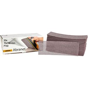 Mirka Abranet net sandpaper strips 70 x 198 mm Hook & loop/Grit P150 / 50 pcs/for sanding wood, walls, metal, aluminium, stainless steel, filler, varnish, plastic / 5415005015 Mirka Abranet net sandpaper strips 70 x 198 mm Hook & loop/Grit P150 / 50 pcs/for sanding wood, walls, metal, aluminium, stainless steel, filler, varnish, plastic / 5415005015