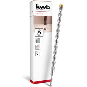 kwb SDS Plus Drill Bit, SDS Plus Hammer Drill Bit (Ø 25 mm x 460/400 mm, With Extremely Fast Carbide 4X Cutting Edge, For Reinforced Concrete, Stone & Masonry) kwb SDS Plus Drill Bit, SDS Plus Hammer Drill Bit (Ø 25 mm x 460/400 mm, With Extremely Fast Carbide 4X Cutting Edge, For Reinforced Concrete, Stone & Masonry)