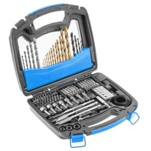 Högert Technik 100-Piece CRV Steel Drill and Screw Accessories Set Suitable for Wood, Metal and Concrete with Bits, Drill, Plastic Box Högert Technik 100-Piece CRV Steel Drill and Screw Accessories Set Suitable for Wood, Metal and Concrete with Bits, Drill, Plastic Box