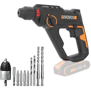 WORX WX391.9 20V PowerShare Cordless Rotary Hammer Drill – Bare Tool, SDS Plus 3-in-1 Hammer Driver with 1.2J Impact Energy & 6400bpm – Compact Lightweight Concrete Drill (No Battery/Charger) WORX WX391.9 20V PowerShare Cordless Rotary Hammer Drill – Bare Tool, SDS Plus 3-in-1 Hammer Driver with 1.2J Impact Energy & 6400bpm – Compact Lightweight Concrete Drill (No Battery/Charger)