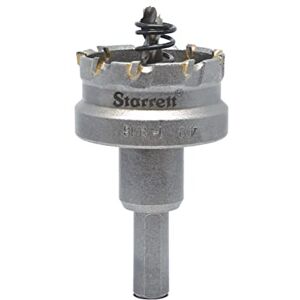 Starrett Tungsten Carbide Tipped Hole Saw SM40 Sheet Metal Cutter With Arbor & Pilot Drill Bit For Drilling Stainless Steel Aluminum Alloy 40 mm Starrett Tungsten Carbide Tipped Hole Saw SM40 Sheet Metal Cutter With Arbor & Pilot Drill Bit For Drilling Stainless Steel Aluminum Alloy 40 mm
