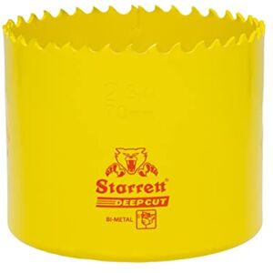 Starrett Deep Cut Hole Saw DCH0234 Heavy Duty Bi-Metal with Extra Cobalt HSS Teeth For Metals Wood Cast Iron Fibreglass Plastic Materials 70mm Starrett Deep Cut Hole Saw DCH0234 Heavy Duty Bi-Metal with Extra Cobalt HSS Teeth For Metals Wood Cast Iron Fibreglass Plastic Materials 70mm