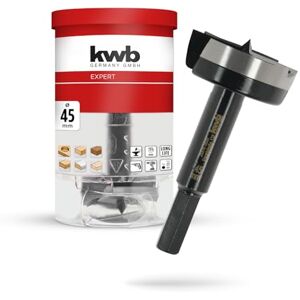 kwb Forstner Bit, Ø 45 mm, Cup Drill Bit (for Wood, Forged Drill Head, Special Grinding, Fast, Tear-Free Drill Holes, 4-Sided Ground Centre Point, Durable, for Cordless Screwdrivers & Drills) kwb Forstner Bit, Ø 45 mm, Cup Drill Bit (for Wood, Forged Drill Head, Special Grinding, Fast, Tear-Free Drill Holes, 4-Sided Ground Centre Point, Durable, for Cordless Screwdrivers & Drills)