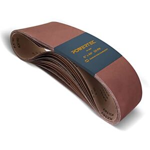POWERTEC 6 x 48 Inch Sanding Belts, 10PK, 80 Grit Aluminum Oxide Belt Sander Sanding Belt for Bench Belt Sander, Wood & Paint Sanding, Metal Polishing (110530) POWERTEC 6 x 48 Inch Sanding Belts, 10PK, 80 Grit Aluminum Oxide Belt Sander Sanding Belt for Bench Belt Sander, Wood & Paint Sanding, Metal Polishing (110530)