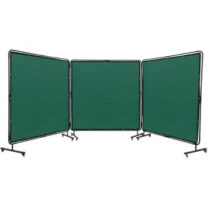 VEVOR Welding Screen with Frame, 6' x 6' 3 Panel Welding Curtain Screens, Flame-Resistant Vinyl Welding Protection Screen on 12 Swivel Wheels (6 Lockable), Moveable & Professional for Workshop, Green VEVOR Welding Screen with Frame, 6' x 6' 3 Panel Welding Curtain Screens, Flame-Resistant Vinyl Welding Protection Screen on 12 Swivel Wheels (6 Lockable), Moveable & Professional for Workshop, Green