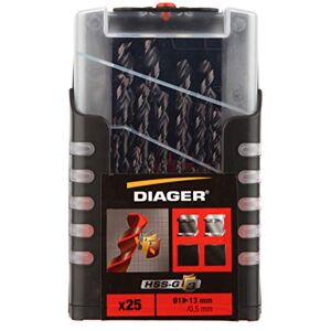 Diager HSS G3 Drill Bit TialN 25pcs Heat Resistant Longer Life Diameter 1-13mm/0.5mm Diager HSS G3 Drill Bit TialN 25pcs Heat Resistant Longer Life Diameter 1-13mm/0.5mm