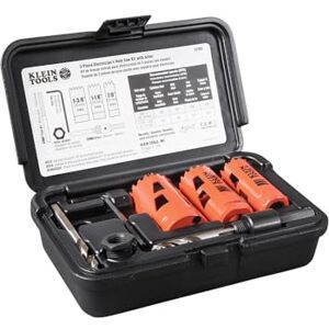 KLEIN TOOLS Electrician's Hole Saw Kit with Arbor 3-Piece 32905 KLEIN TOOLS Electrician's Hole Saw Kit with Arbor 3-Piece 32905