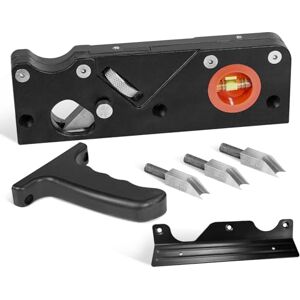 HYCHIKA BETTER TOOLS FOR BETTER LIFE HYCHIKA Wood Planer, Chamfer Planer for Woodworking, Edge Planer with 4 Cutting Heads 45°/3/5/6 mm, Ergonomic Handle, Location Bubbles, One-Hand Planer for Woodworkers, Carpenters, Carpenters HYCHIKA BETTER TOOLS FOR BETTER LIFE HYCHIKA Wood Planer, Chamfer Planer for Woodworking, Edge Planer with 4 Cutting Heads 45°/3/5/6 mm, Ergonomic Handle, Location Bubbles, One-Hand Planer for Woodworkers, Carpenters, Carpenters