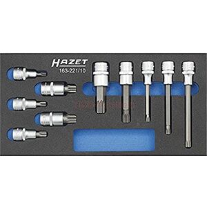 Hazet 163-221/10 Internal Serration Profile XZN Screwdriver Socket Set CVD-Tin Coated Hazet 163-221/10 Internal Serration Profile XZN Screwdriver Socket Set CVD-Tin Coated