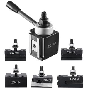 VEVOR Quick Change Tool Post Set, 6 Pcs, Includes Lathe Tool Holders, Wedge Type Tool Post with Turning Tool Holder Accessories, Fit for Mini Lathe & Metal Lathe 6"-12" Swing, Durable Steel Material VEVOR Quick Change Tool Post Set, 6 Pcs, Includes Lathe Tool Holders, Wedge Type Tool Post with Turning Tool Holder Accessories, Fit for Mini Lathe & Metal Lathe 6"-12" Swing, Durable Steel Material